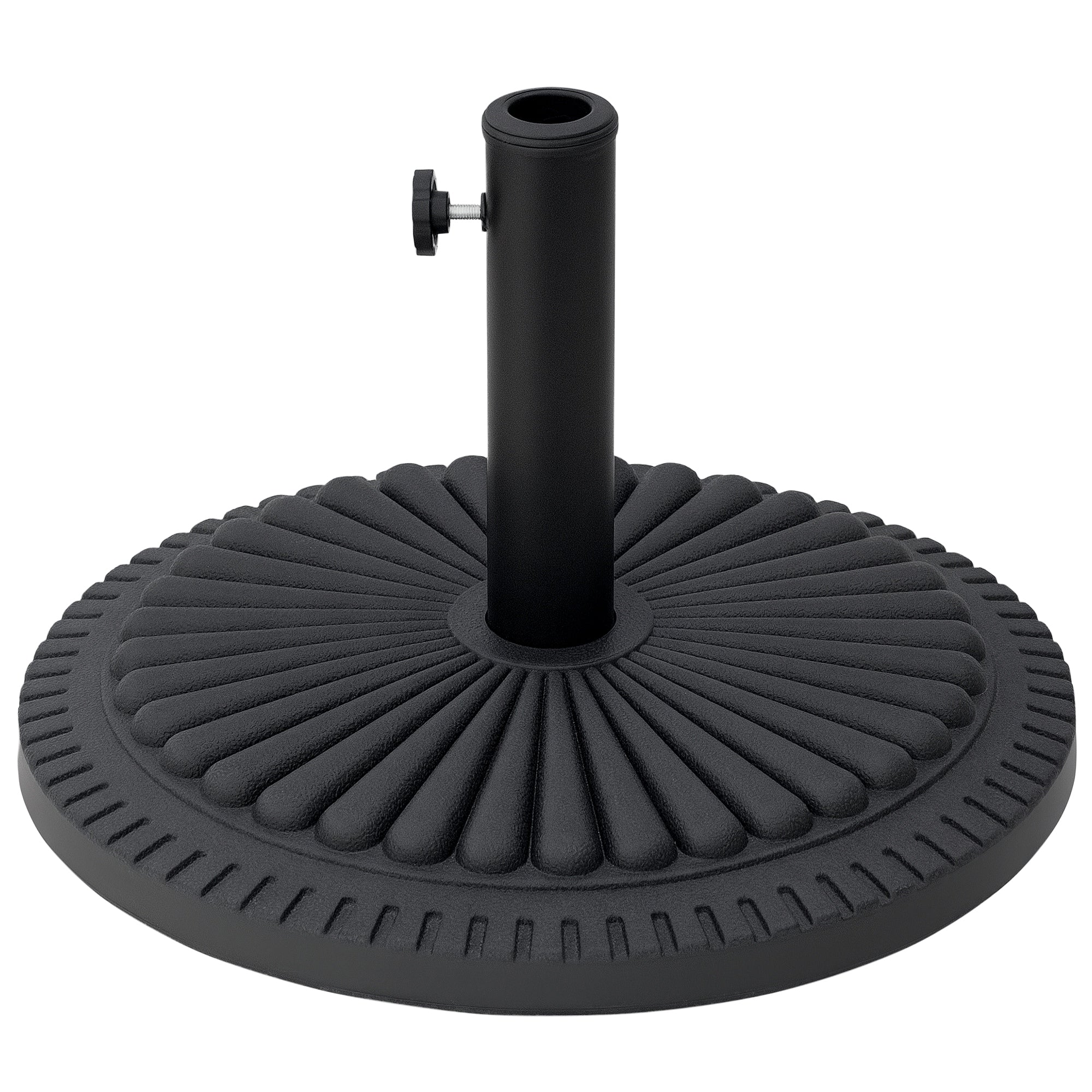 Patio Umbrella Base Stand, Round Cement Parasol Holder for Outdoor, Patio, Garden, Beach, Fits Î¦1.4", Î¦1.5" and Î¦ 2" Pole, Black