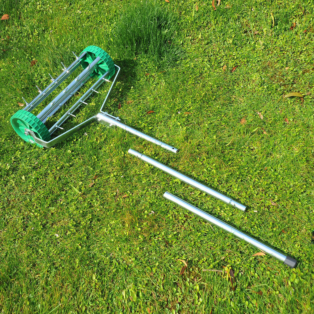 Manual Lawn Aerator with Adjustable Handle, Lawn Aerator Machine, Grass Aerator for Lawn, Yard, Garden