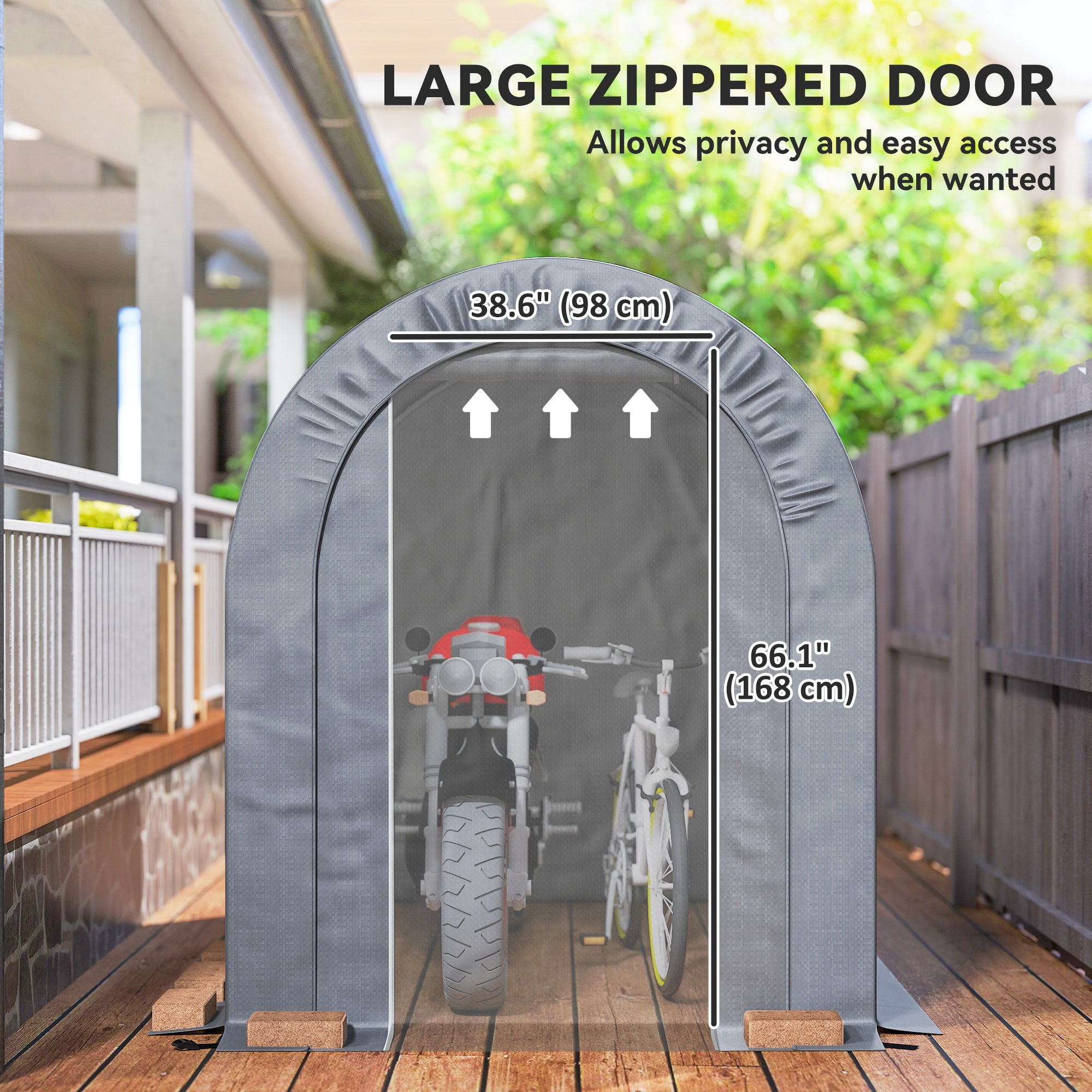 5' x 8' Outdoor Storage Shed, Heavy Duty Galvanized Steel Portable Shed for Bike, Motorcycle, Garden Tools, Light Grey