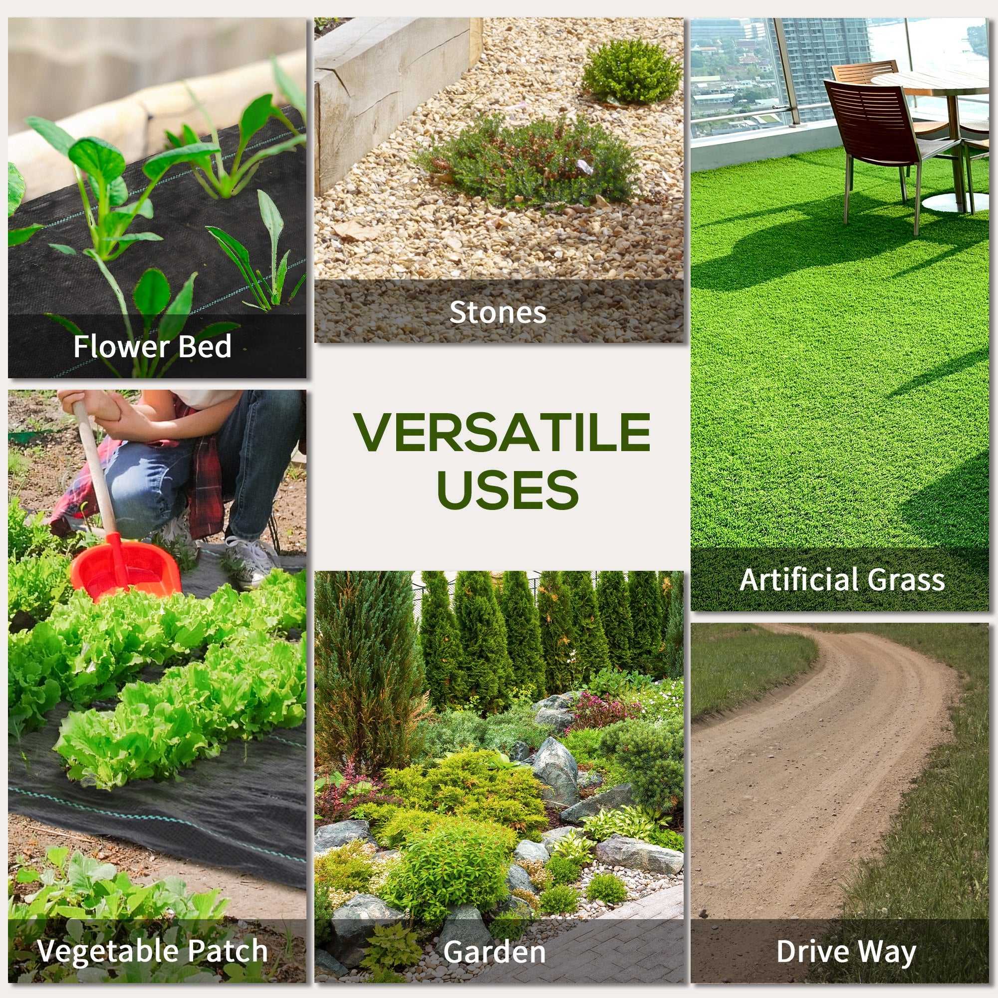 6.5ft x 164ft Weed Barrier, Landscape Fabric, for Greenhouse Yard Garden Weed Control, Heavy-Duty & Easy Setup, 2oz