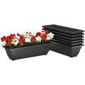 Long Rectangular Flower Plant Pots, 7 Pack 23 Inches Window Boxes Planters for Windowsill, Garden, Black