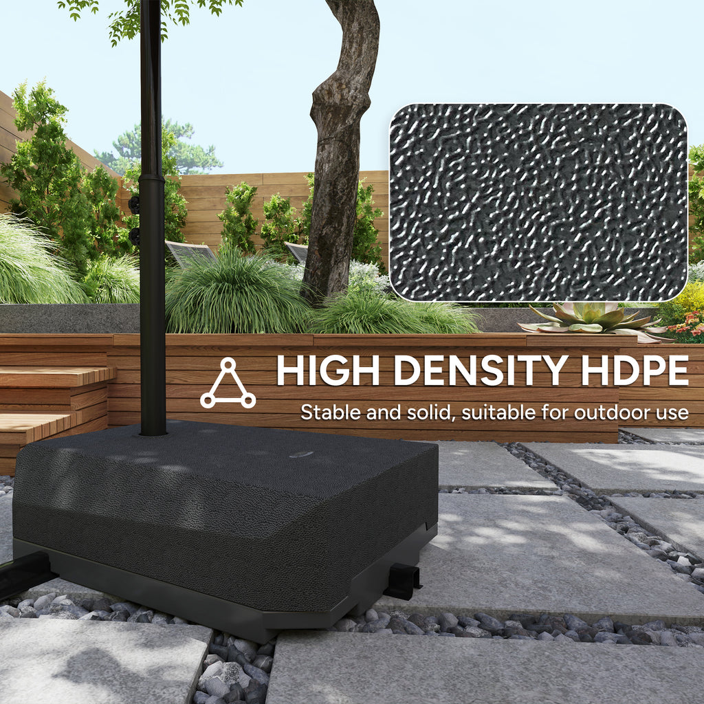 Umbrella Base Plastic Umbrella Stand for Cantilever Umbrella with Wheels, Heavy Duty Umbrella Stand, Water/Sand Filled