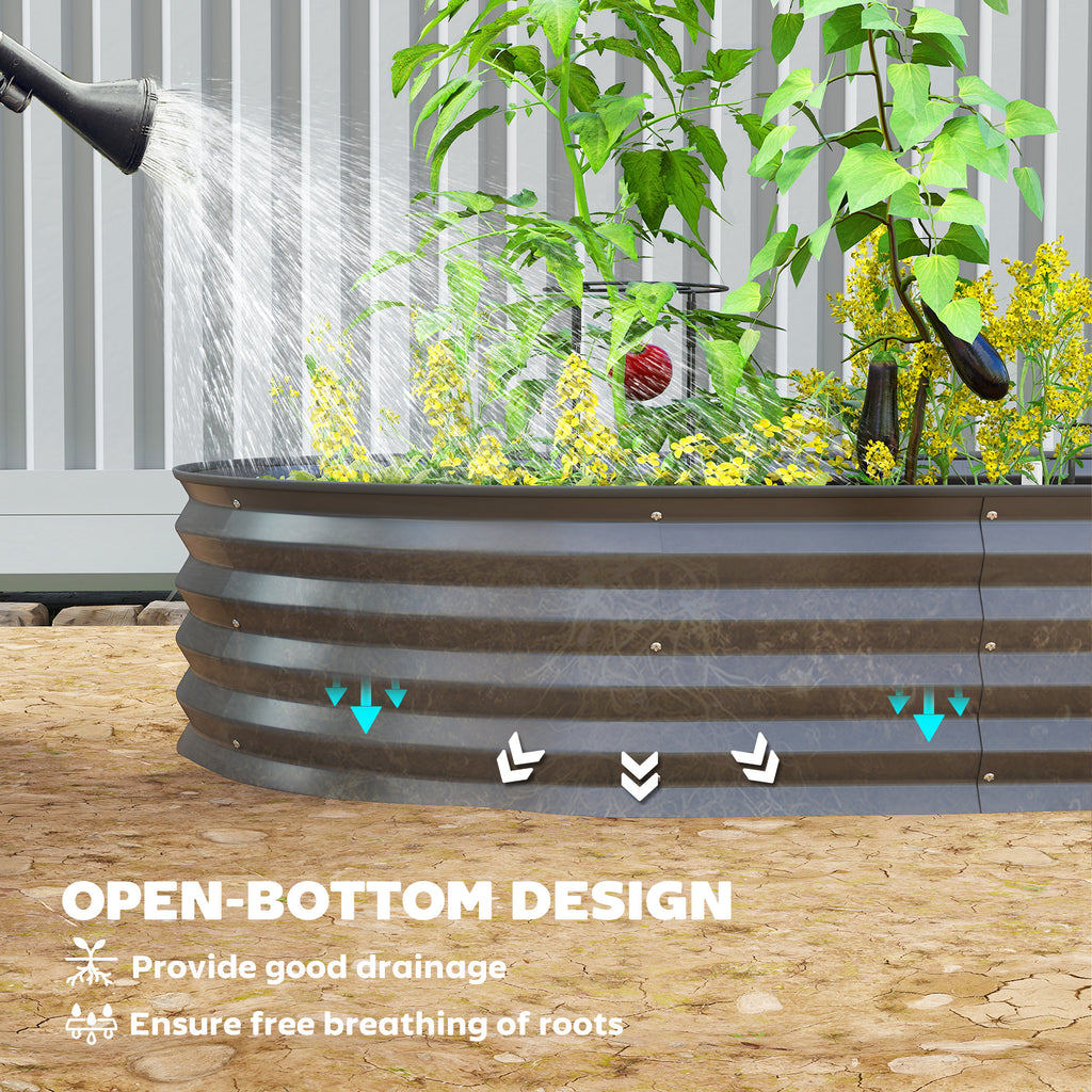 7' x 3' x 1' Large Outdoor Planter Box, Galvanized Raised Garden Bed with Metal Plant Stake, Black