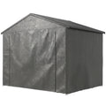 8' x 6' Portable Shed, Waterproof Bike Tent with Roll-up Zipper Door, Vent and Galvanised Metal Frame, Dark Grey