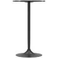 High Top Bar Table, Modern Round Dining Table with Painted Top and Steel Base, Bistro Table for 2 People, Black