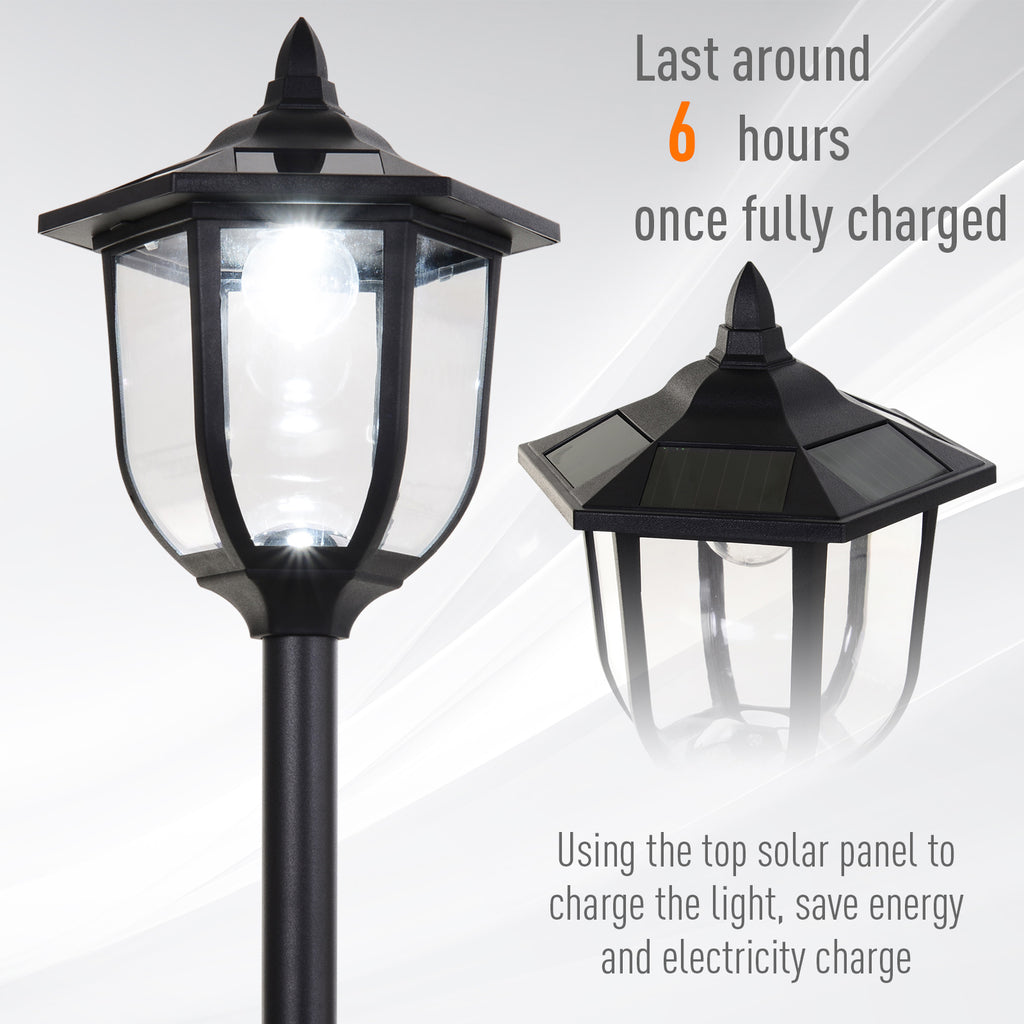 Solar Torch Lights Outdoor Garden Lighting 6 LED Water-Resist Auto On/Off 6 Hours