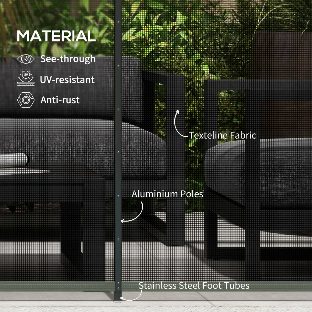 4-Panel Swimming Pool Fence, Aluminium Rustproof Pool Fencing, 4' x 12', Black