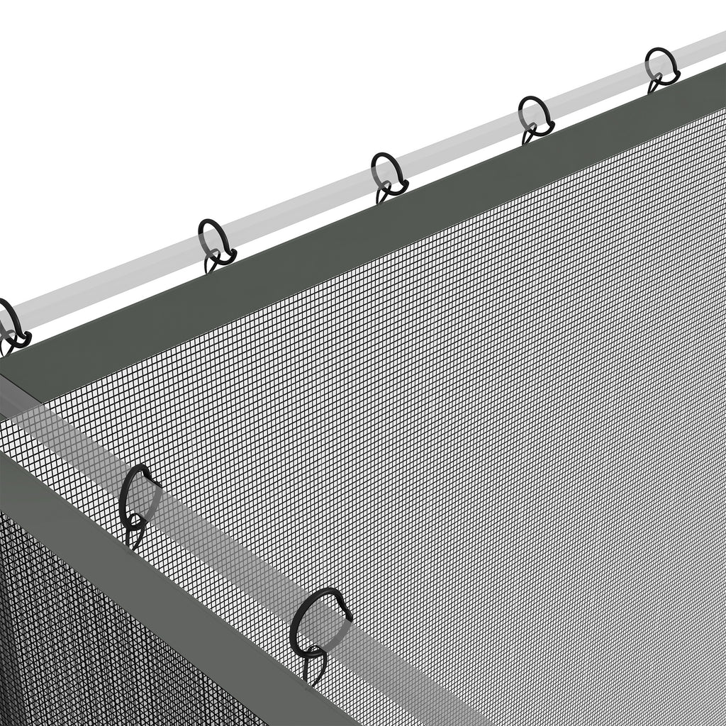 Replacement Mosquito Netting for Gazebo 10' x 13' Black Screen Walls for Canopy with Zippers