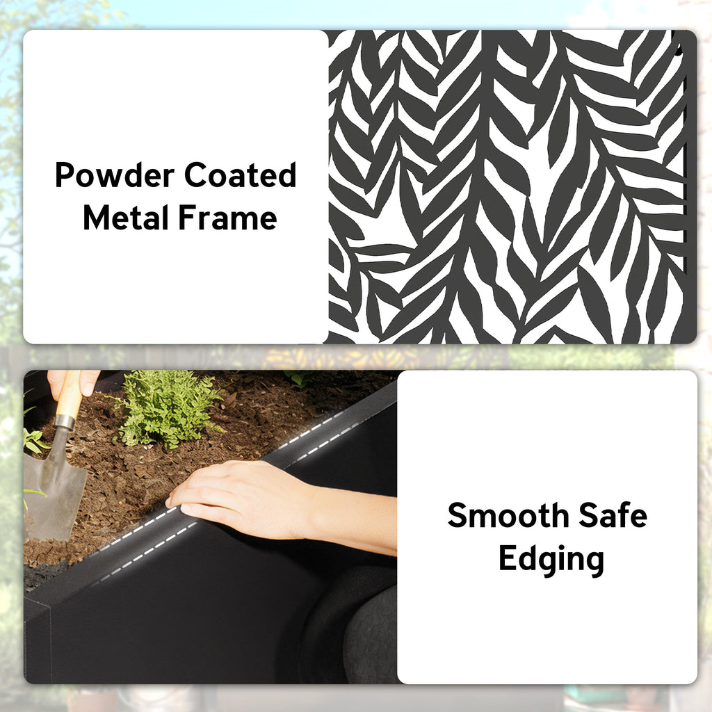 Metal Planter Box with Trellis, 44.5" Raised Garden Bed with Trellis Privacy Screen for Climbing Plants