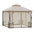 10'x10' Patio Gazebo, Outdoor Garden Canopy for Events Party Backyard with Mosquito Netting