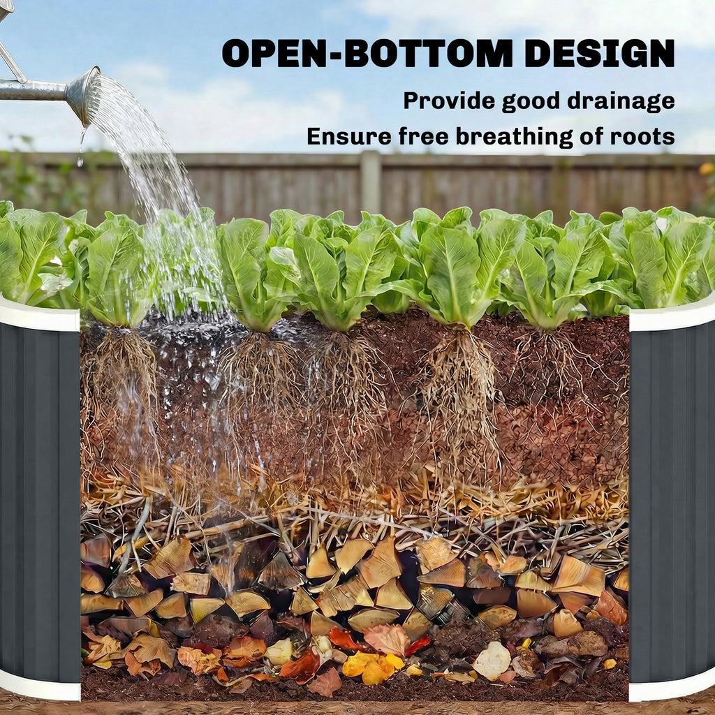 Galvanized Raised Garden Bed, Deep Root Planter Box, Outdoor Garden Bed with Plant Labels, 5' x 2' x 2', Dark Grey