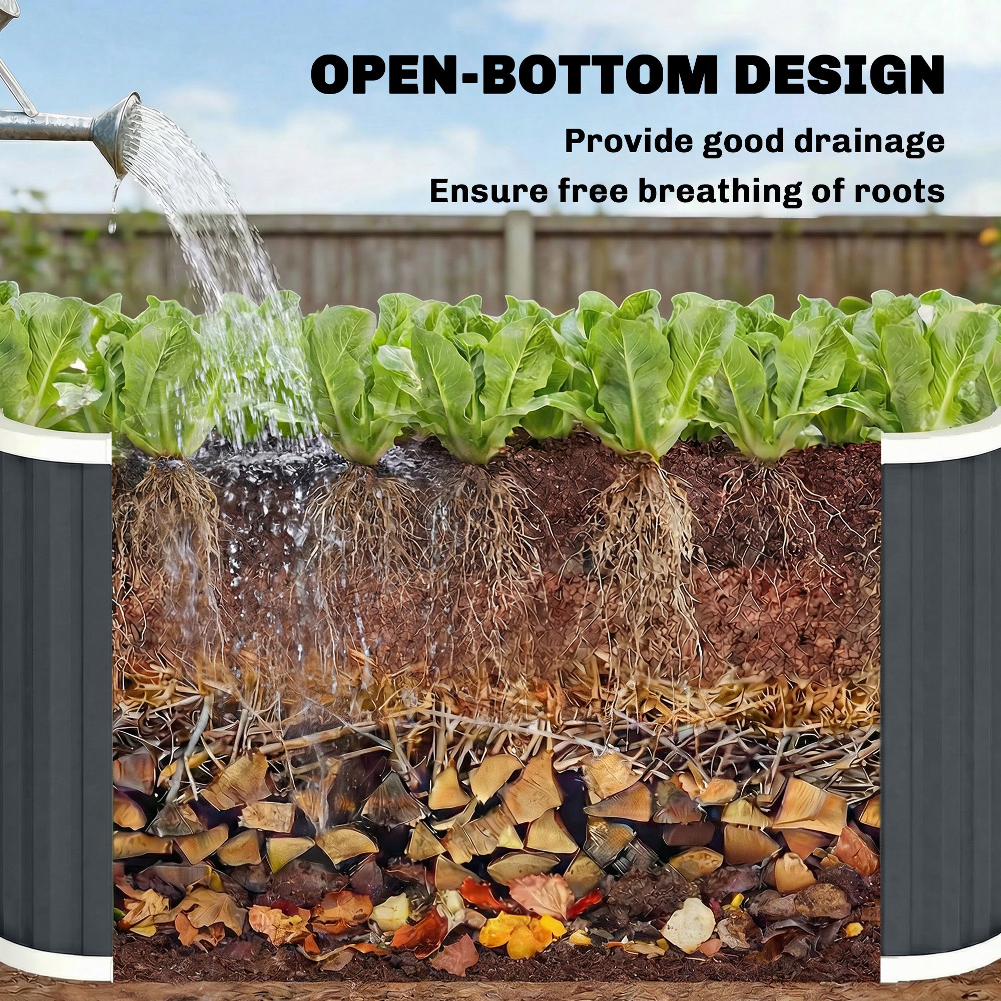 Galvanized Raised Garden Bed, Deep Root Planter Box, Outdoor Garden Bed with Plant Labels, 5' x 2' x 2', Dark Grey