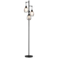 Industrial Floor Lamp with 3 Hanging Wire Lampshades, Dimmable Standing Lamp for Living Room, Bedroom, Dining Room, Study, Black