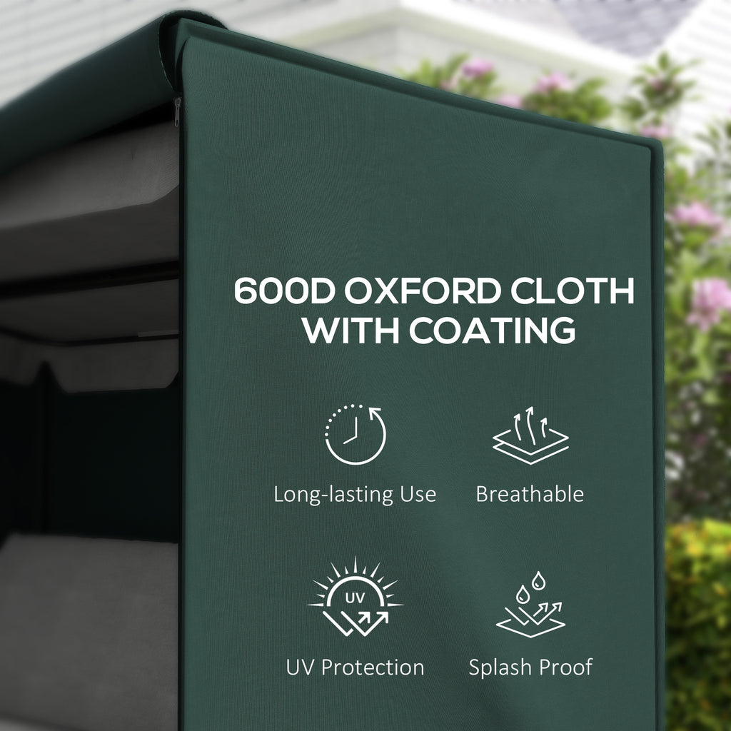 3-Seater Patio Swing Cover, Outdoor Garden Furniture Protection Hammock Glider Cover, 81" x 49" x 65", Dark Green