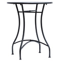 23.6" Mosaic Round Patio Table with Ceramic Tabletop, Outdoor Furniture, Multicolor
