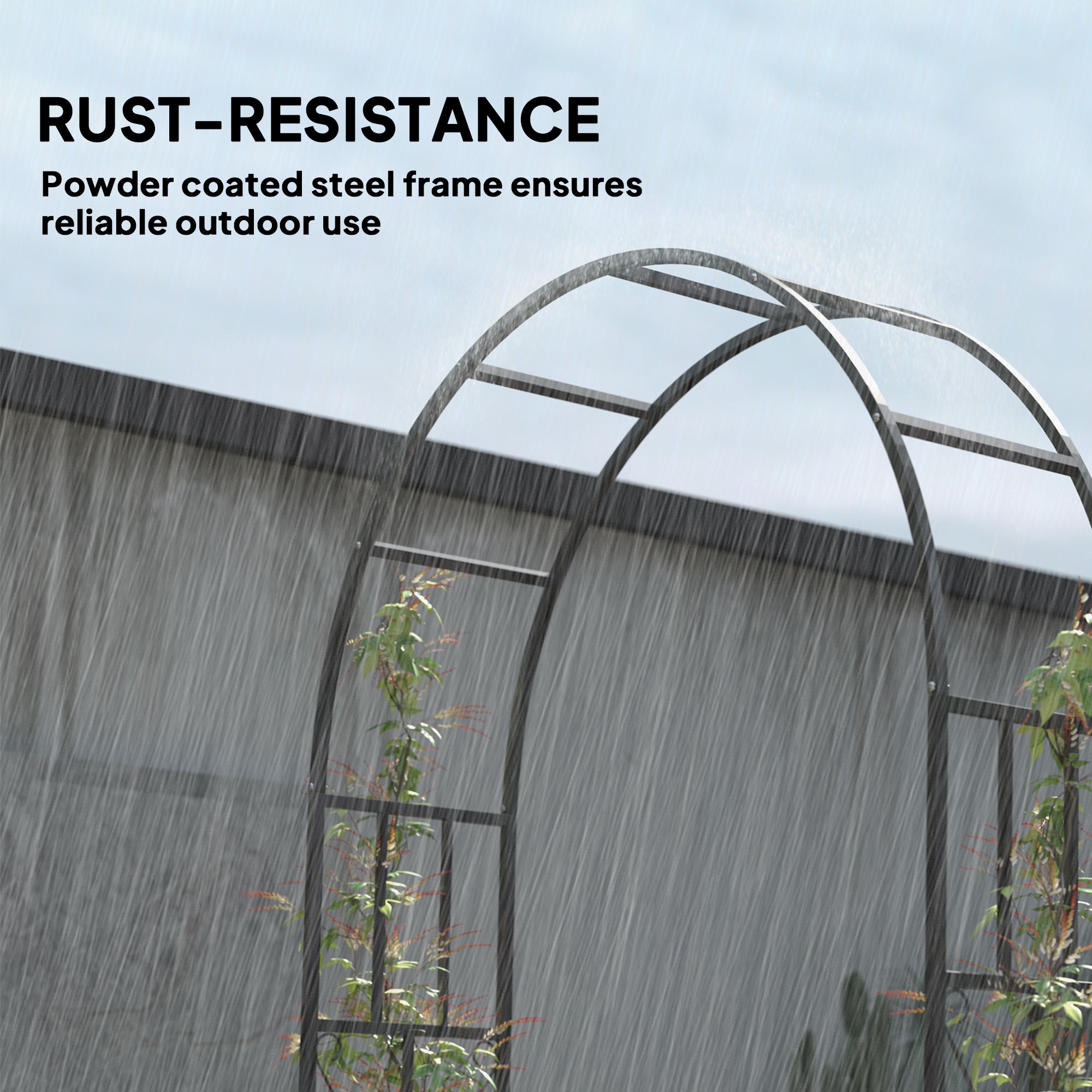 7.3ft Steel Garden Arch Trellis, Garden Arbor Trellis for Climbing Plants Roses Wisteria Vines, Flower Arch Wedding Arch Stand for Bridal Party Ceremony Decoration, Black