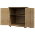 Wooden Outdoor Storage Cabinet, Garden Shed Potting Shed with Shelf and Double Doors, Natural