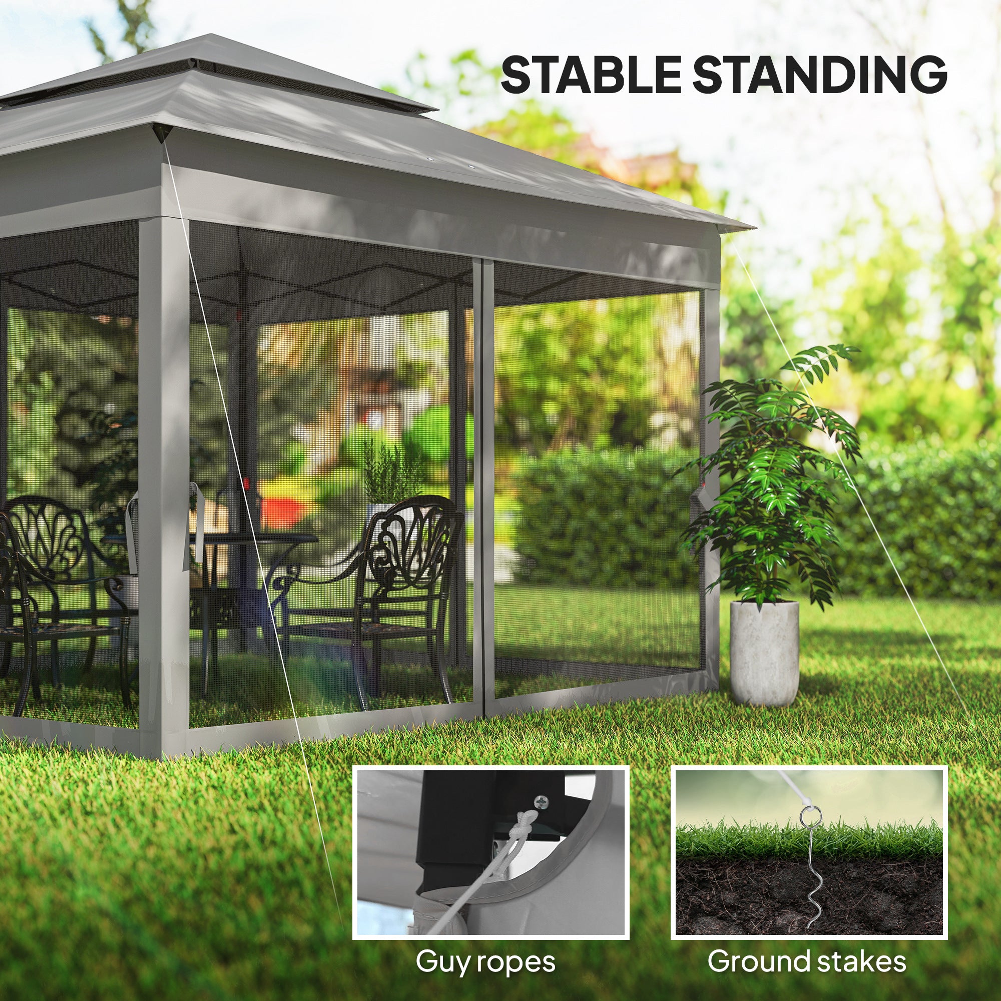 11' x 11' Pop Up Gazebo 2-Tier Soft Top Shelter Event Tent w/ Netting Carry Bag for Patio Backyard Garden, Dark Grey