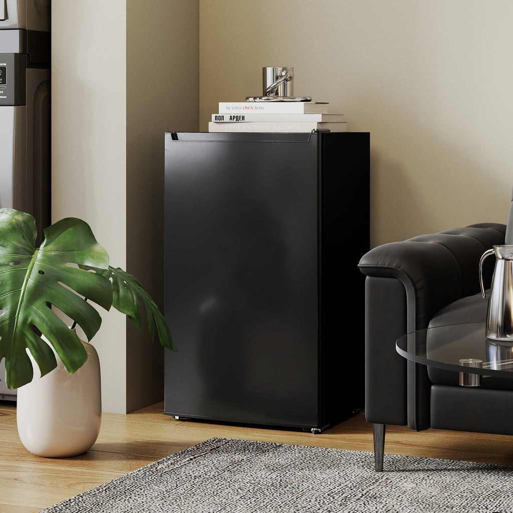 2.1 Cu. Ft. Mini Freezer, Compact Upright Freezer with Reversible Door, Removable Shelf, Adjustable Temperature, Black