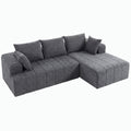 101" Modular Sectional Sofa with Chaise, Chenille Boneless Cloud Sofa Bed, 3 Seater L-Shaped Couch, No Assembly, Grey
