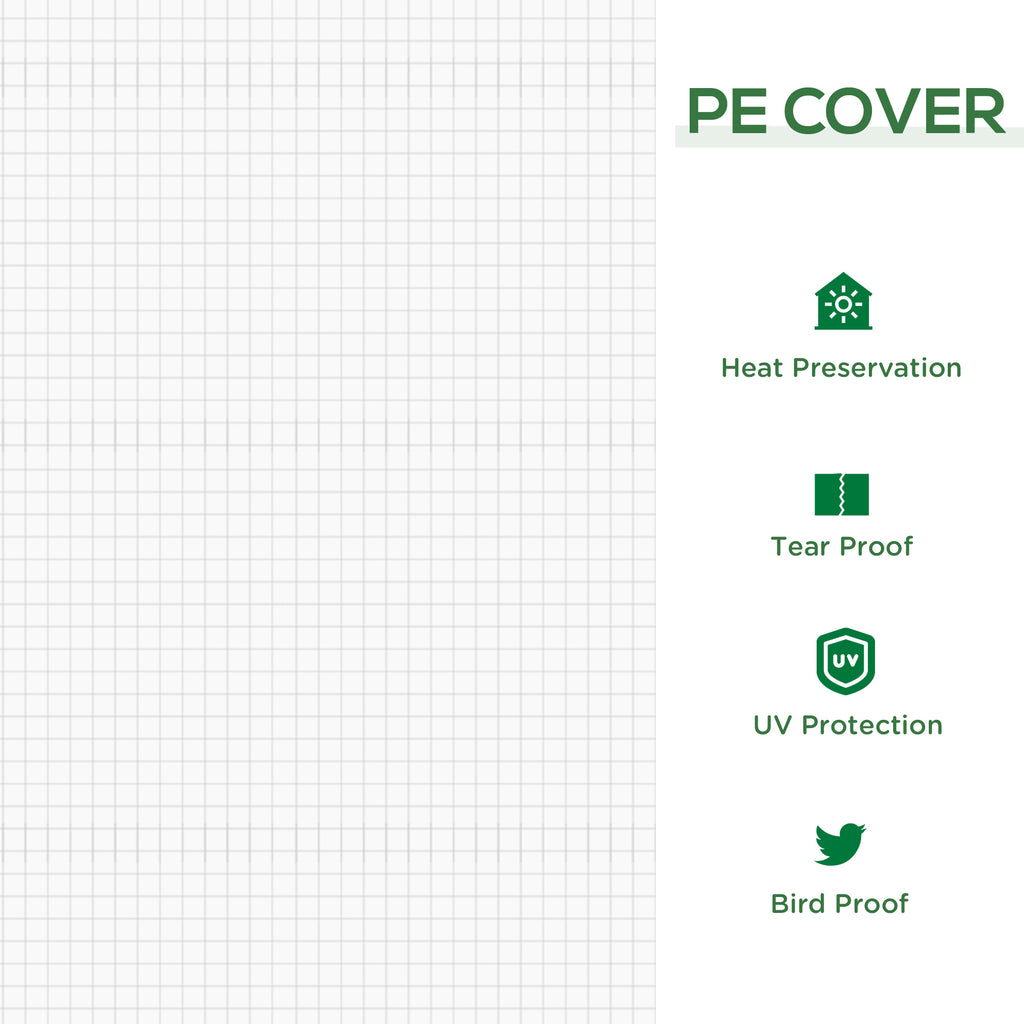 6' x 3' x 3' Portable Tunnel Greenhouse Outdoor Garden Mini with Large Zipper Doors & Water/UV PE Cover White