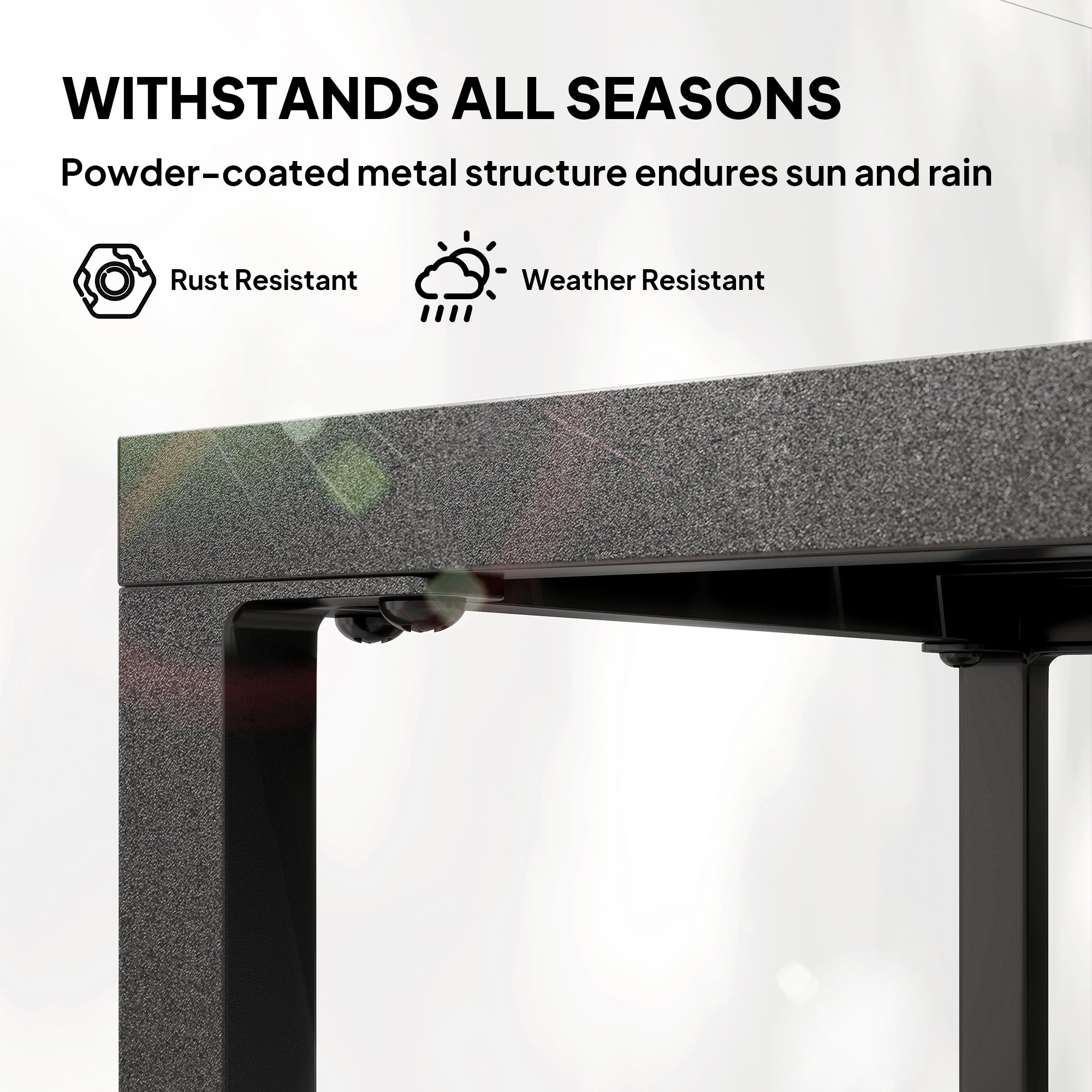 Outdoor Coffee Table 2-Tier Patio Coffee Table with Storage Shelf, Adjustable Feet for Garden Balcony Poolside Black