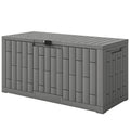 80 Gallon Resin Deck Box, Lockable Outdoor Storage Box, Splash-Resistant & UV Resistant Patio Storage Container