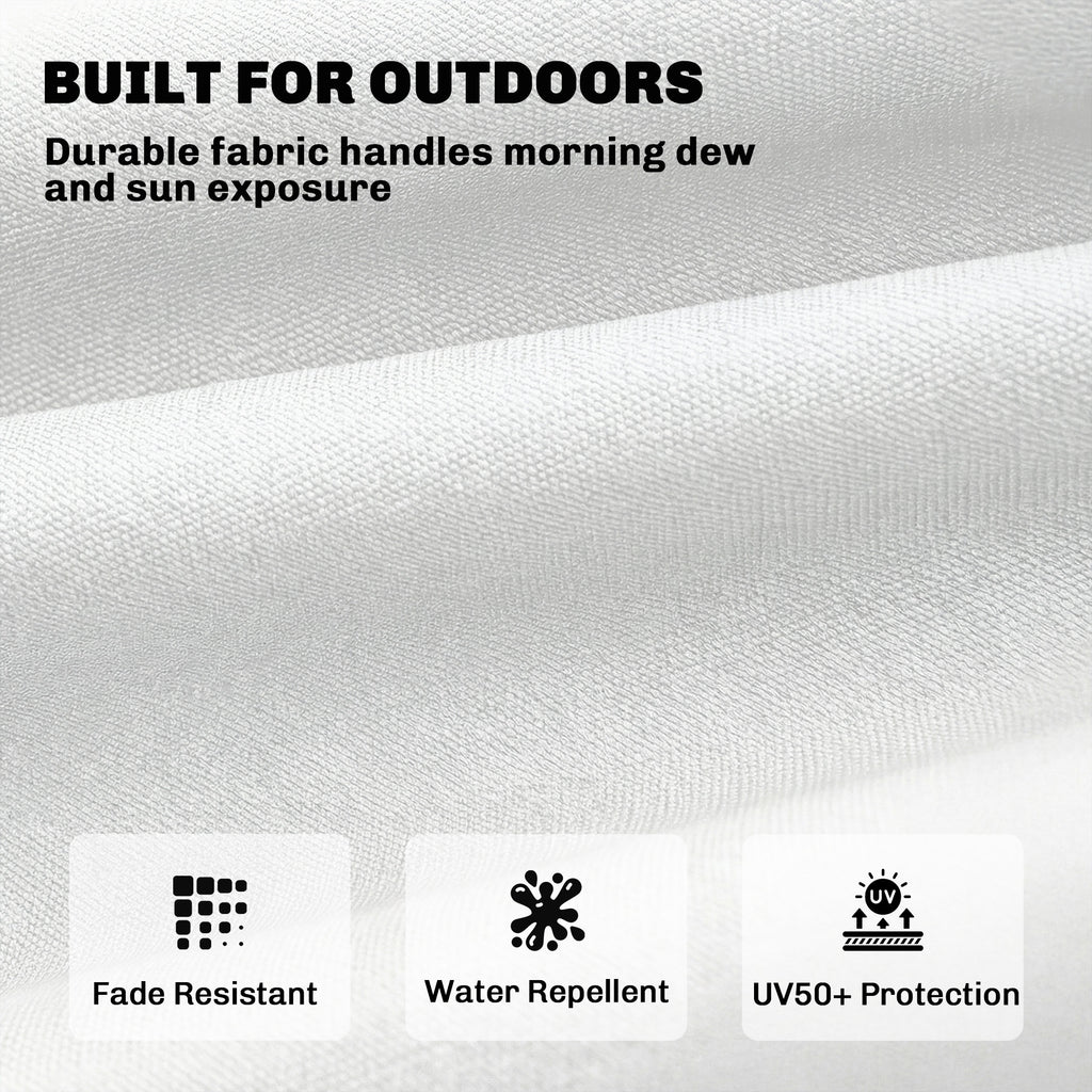 Patio Lounge Chair Cushion, UV50+ Chaise Lounge Chair Cushion with Securing Straps for Patio, 78 x 25.6 inch, Cream White