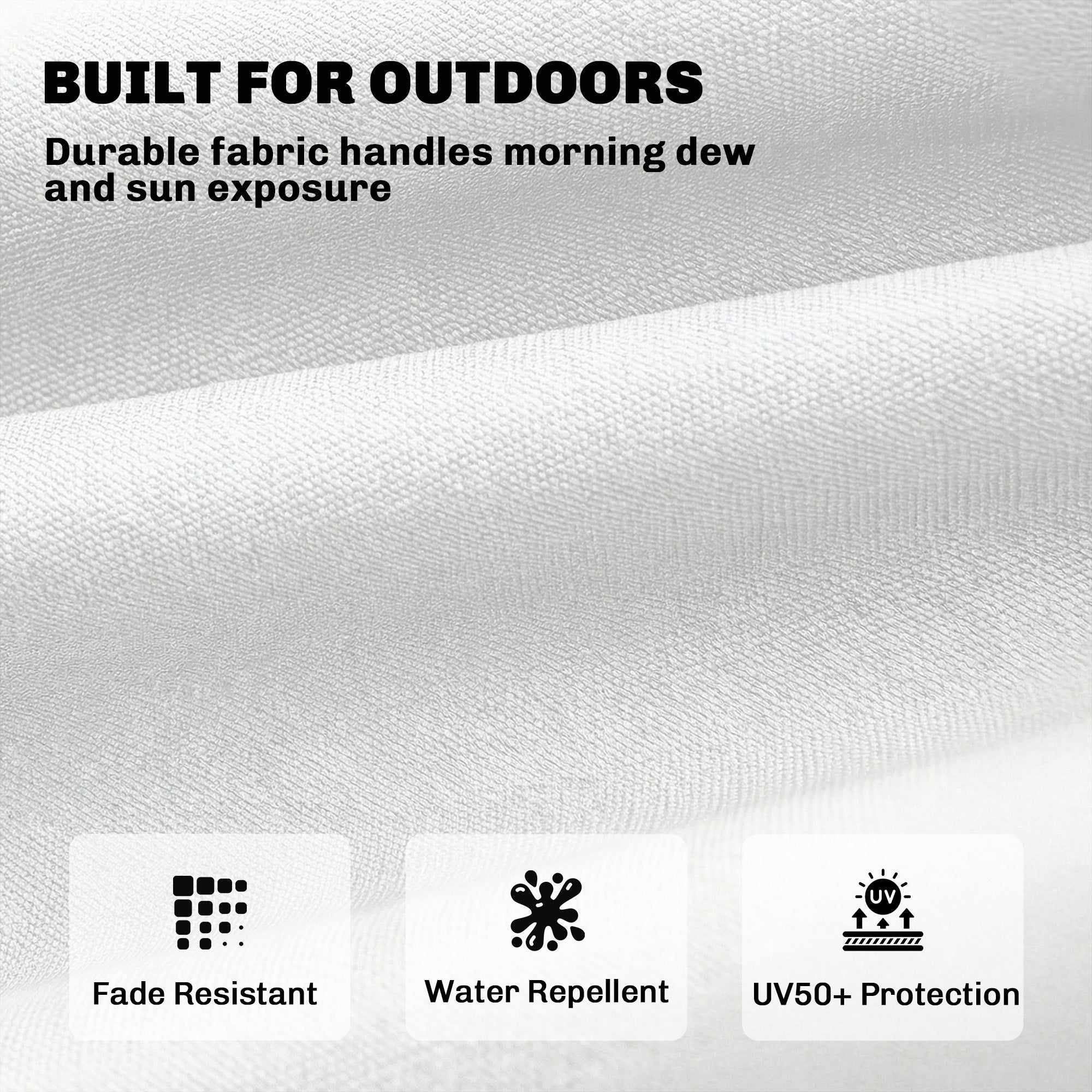 Patio Lounge Chair Cushion, UV50+ Chaise Lounge Chair Cushion with Securing Straps for Patio, 78 x 25.6 inch, Cream White