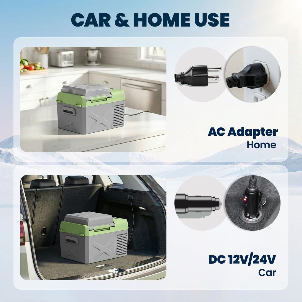 12 Volt Car Refrigerator, 12QT Car Fridge Electric Cooler, 12/24V DC and 110-240V AC, -4â„‰~68â„‰, Portable Refrigerator