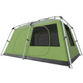 Tunnel Tent Camping Shelter w/ Porch, Two Rooms, Lamp Hook, Portable Carry Bag, Green