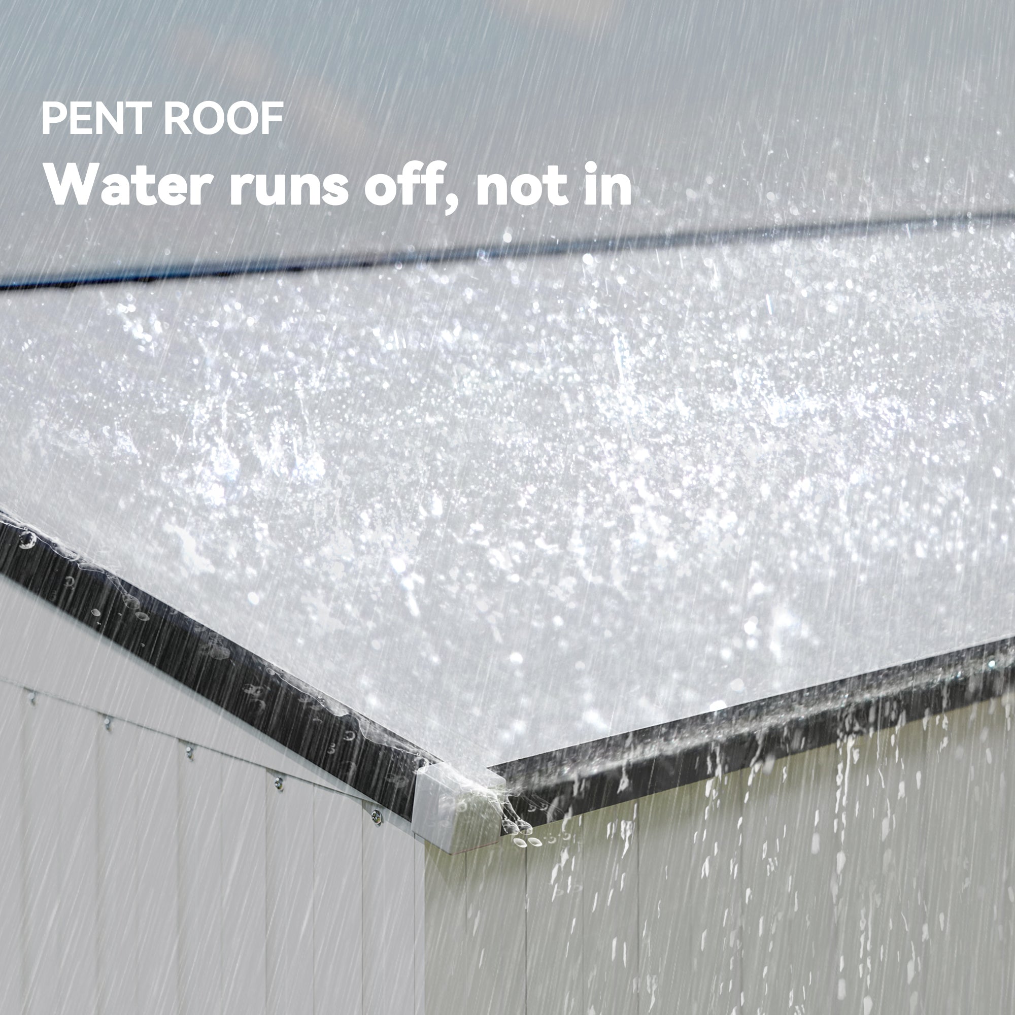 4' x 8' Outdoor Storage Shed Lean to Shed Outdoor Metal Tool Shed with Lockable Door and Air Vents, White