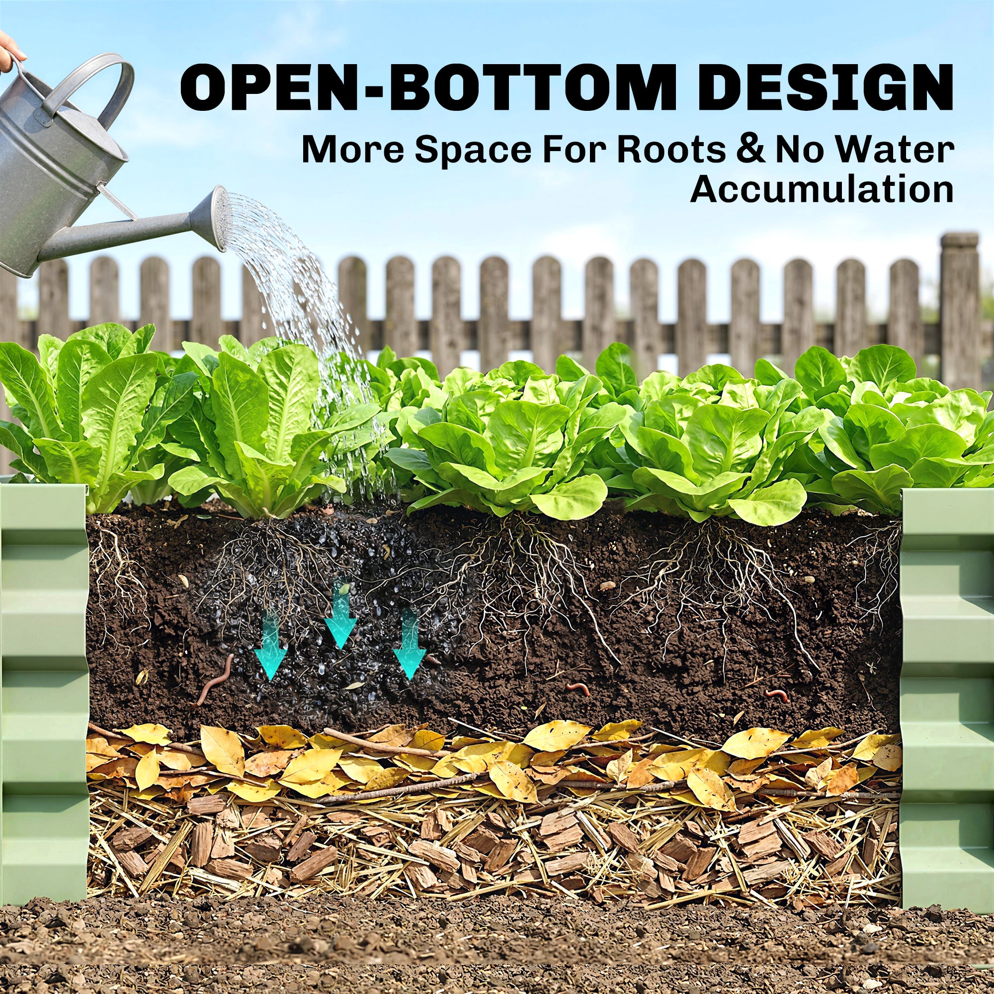 Galvanized Raised Garden Bed, Outdoor Planter Box for Vegetables, Flowers, Herbs, 4' x 2' x 1', Light Green