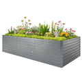 8' x 4' x 2' Raised Garden Bed, Galvanized Planter Box for Growing Flowers, Herbs and Vegetables, Light Grey