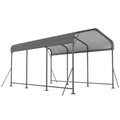 10 x 15FT Metal Carport, Heavy-Duty Carport Canopy with Reinforced Frame & Galvanized Steel Roof, Dark Grey