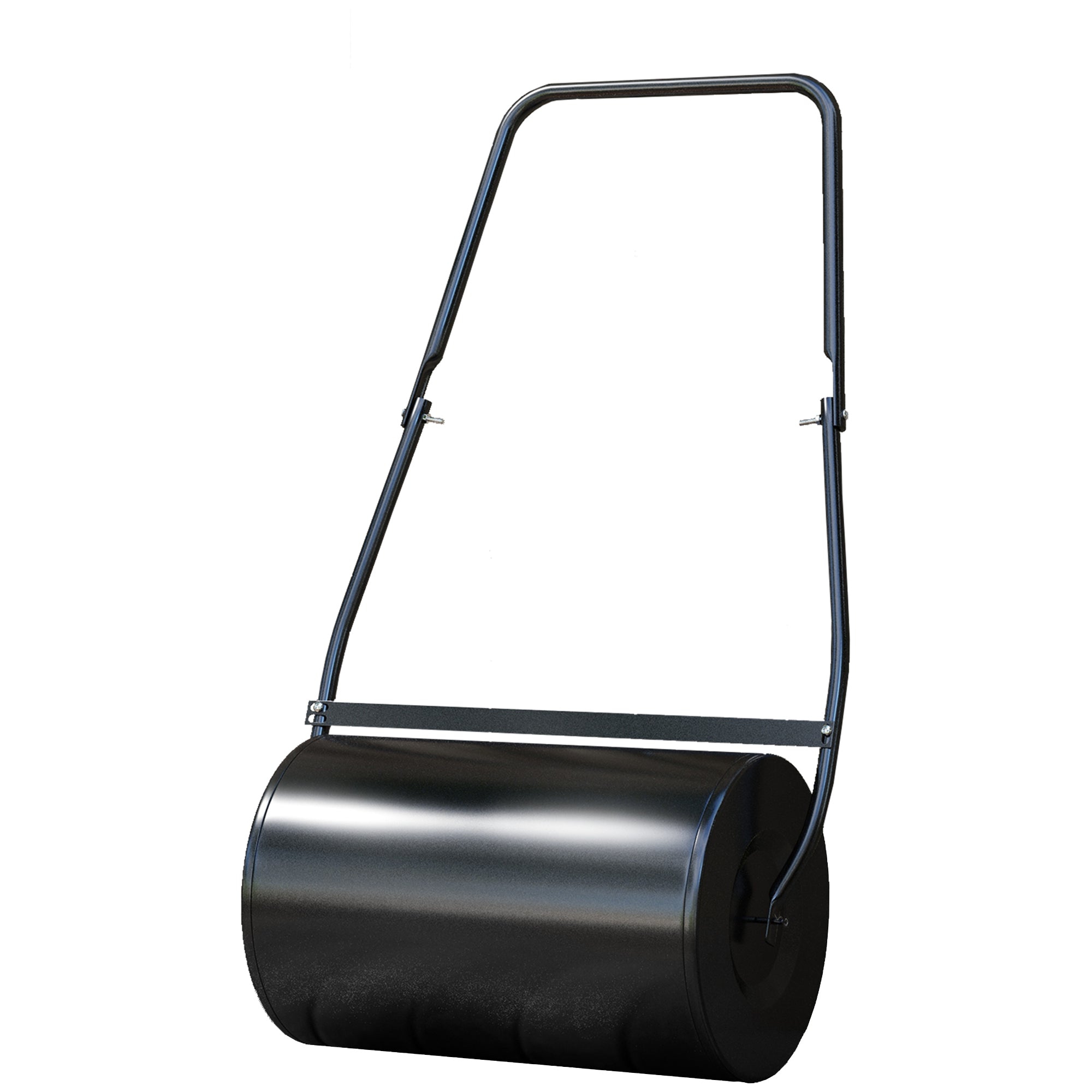 20" Push/Tow Behind Lawn Roller, Heavy Duty Sod Drum Roller Filled with 11 Gal Water/Sand, Grass Flattener for Yard, Patio, Park, Black