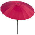 8ft Shanghai Garden Parasol Umbrella with Crank & Tilt, Adjustable Outdoor Sun Shade, Wine Red