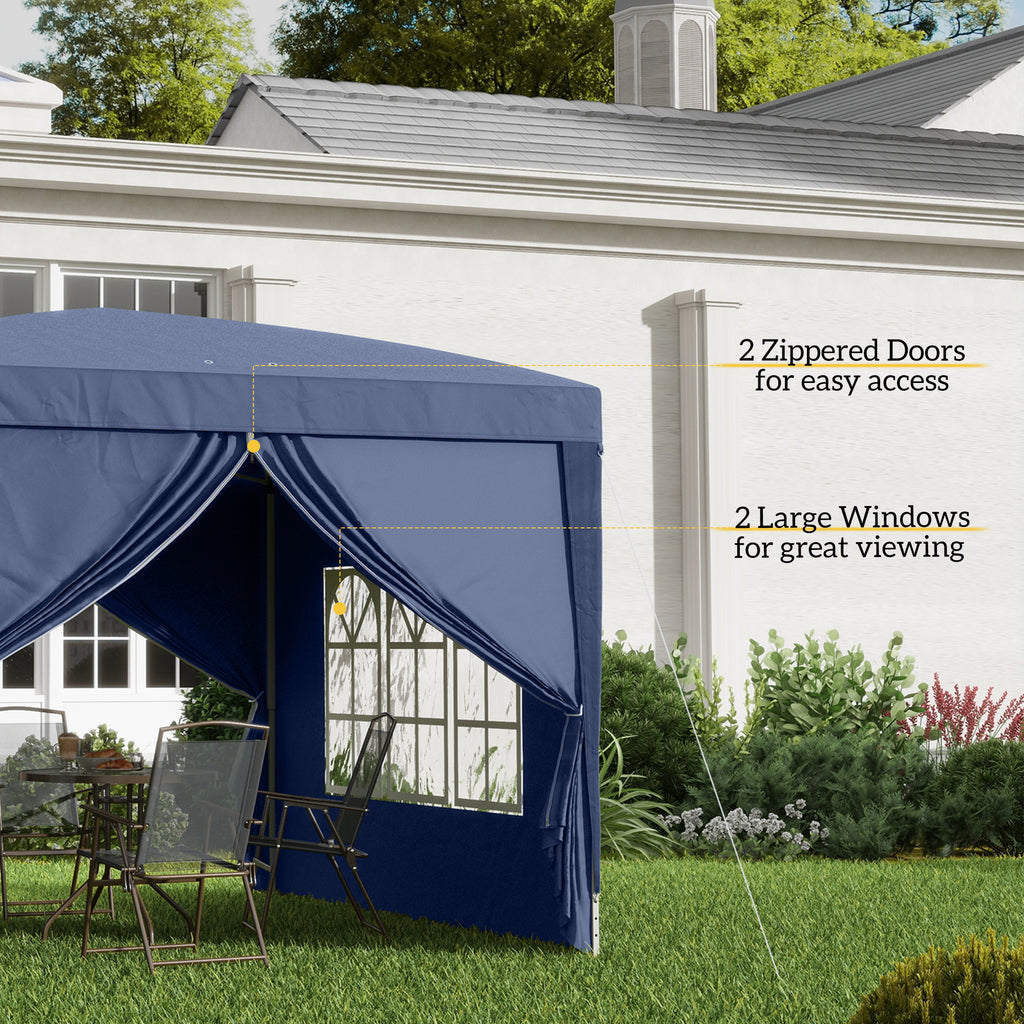 10'x10' Outdoor Pop Up Party Tent Wedding Gazebo Canopy with Carrying Bag (Blue)