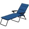 Foldable Lounge Chair, Reclining Patio Sun Lounger with 6-Position Adjustable Back, Blue