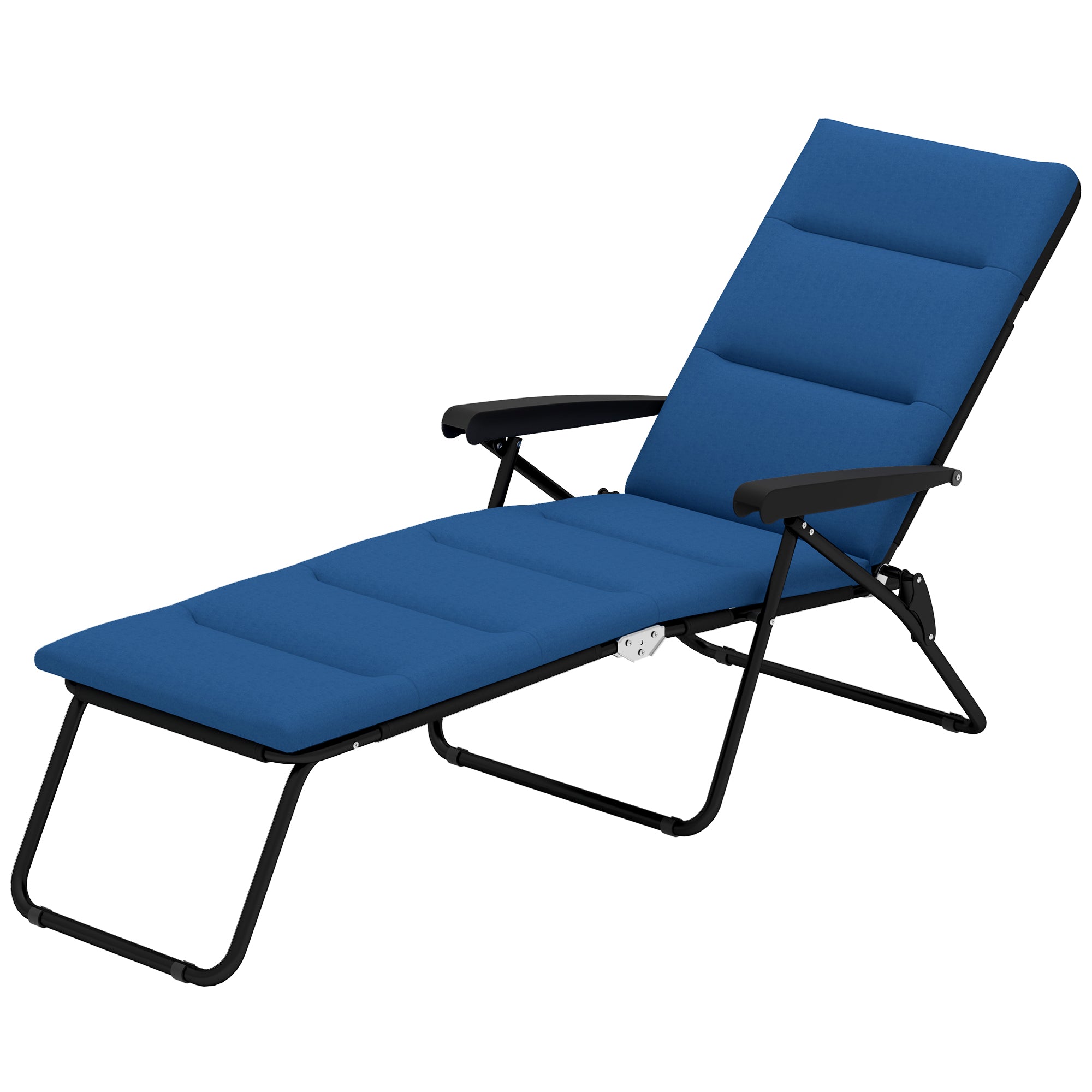 Foldable Lounge Chair, Reclining Patio Sun Lounger with 6-Position Adjustable Back, Blue