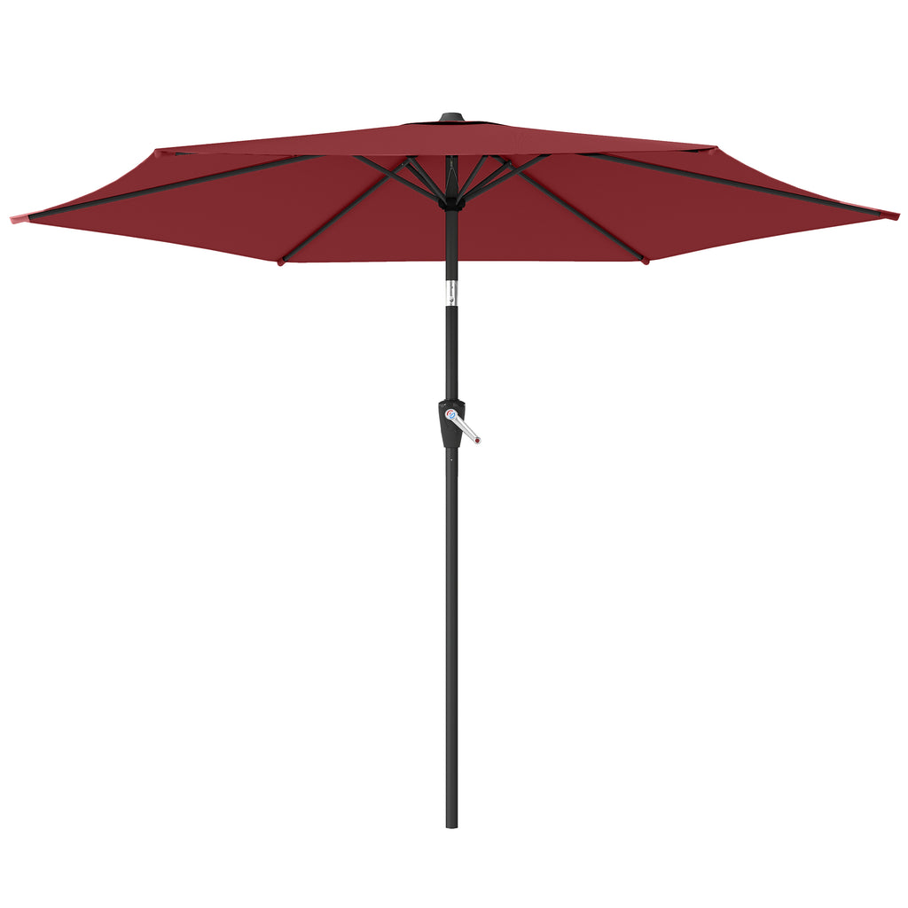 9FT Patio Umbrella, Outdoor Table Patio Umbrellith Tilt, Crank, 6 Ribs, UV Protection for Garden, Lawn, Deck, Backyard