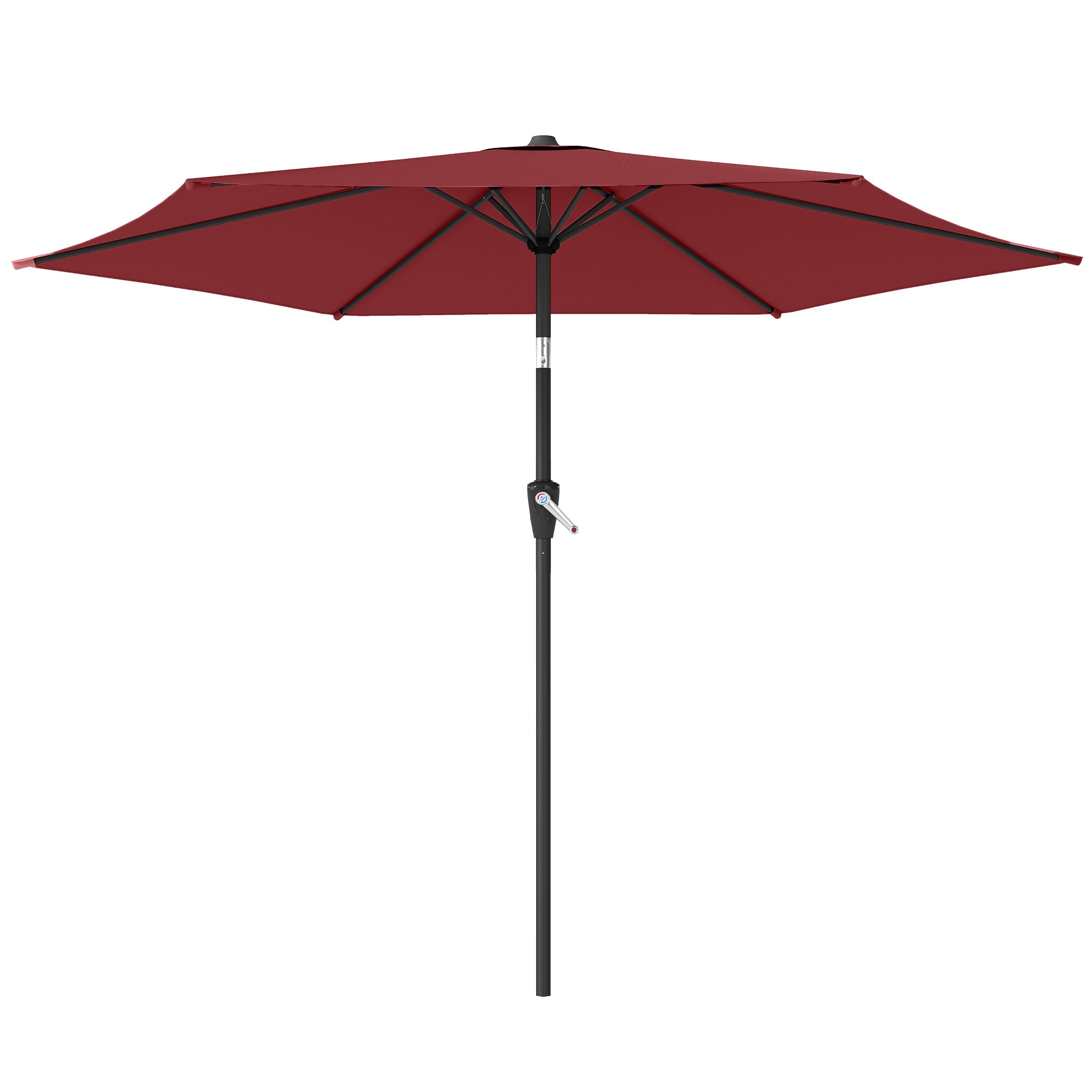 9FT Patio Umbrella, Outdoor Table Patio Umbrellith Tilt, Crank, 6 Ribs, UV Protection for Garden, Lawn, Deck, Backyard