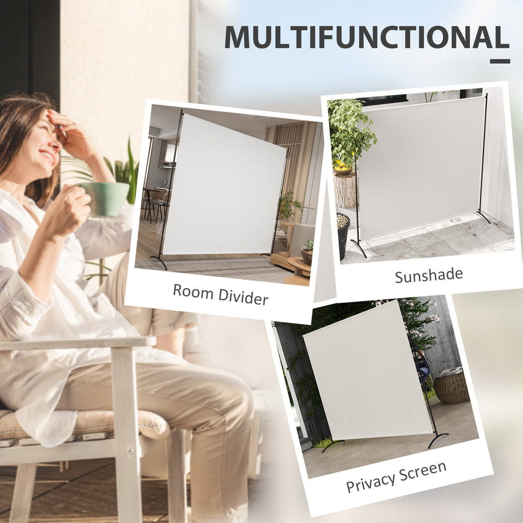 Single Panel Room Divider, UV30+ Privacy Screen, Indoor Outdoor Privacy Panel with Stable Base, Beige
