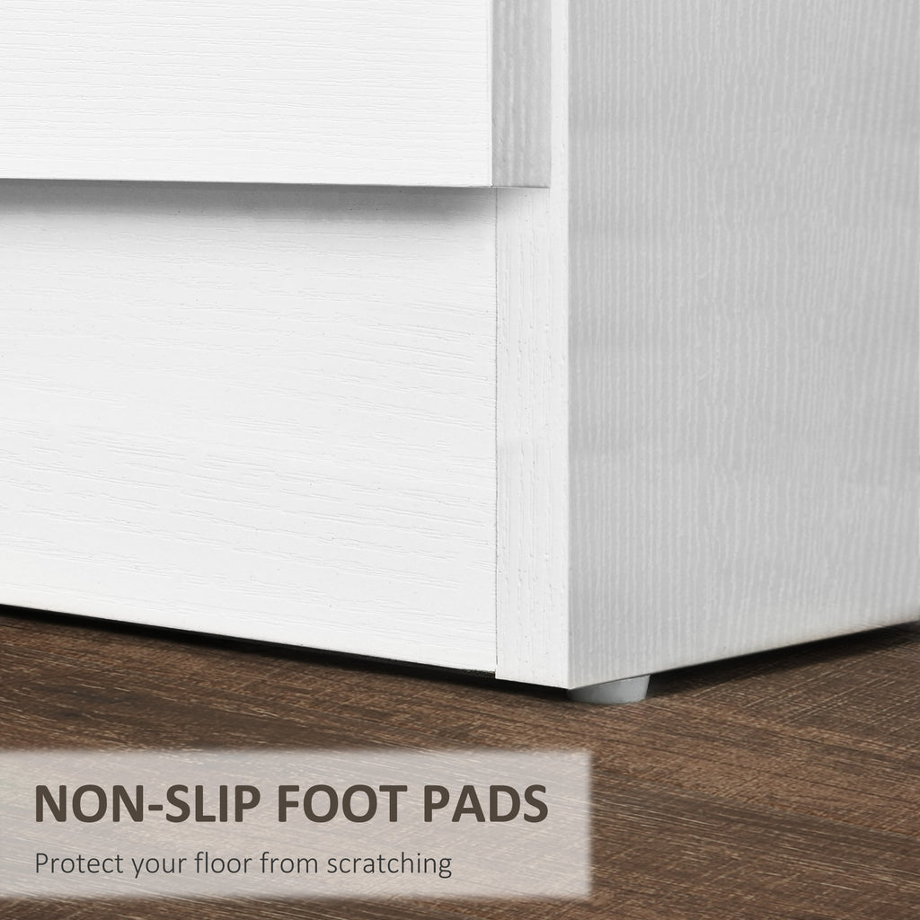Bedside Table with 3 Drawers, Modern Wood Nightstand, Side End Table for Bedroom, White