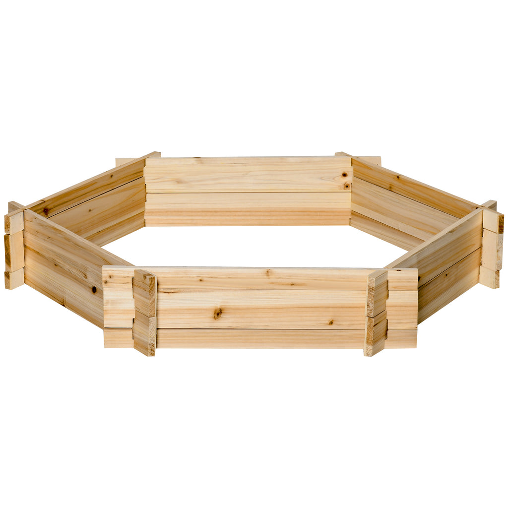 39" x 36" Screwless Hexagon Planter Box, Raised Garden Bed, Herb Garden for Vegetables, Flowers, Natural