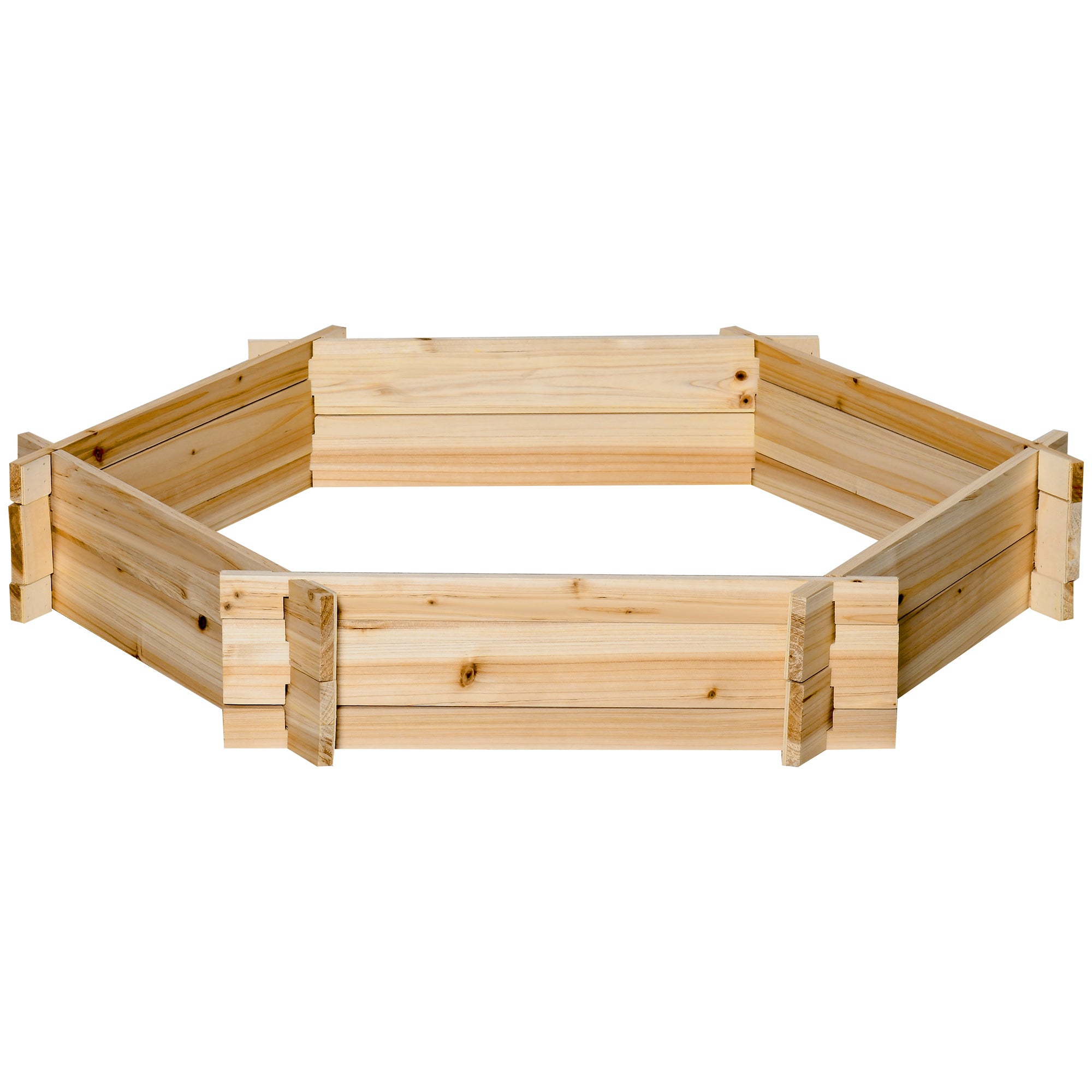 39" x 36" Screwless Hexagon Planter Box, Raised Garden Bed, Herb Garden for Vegetables, Flowers, Natural