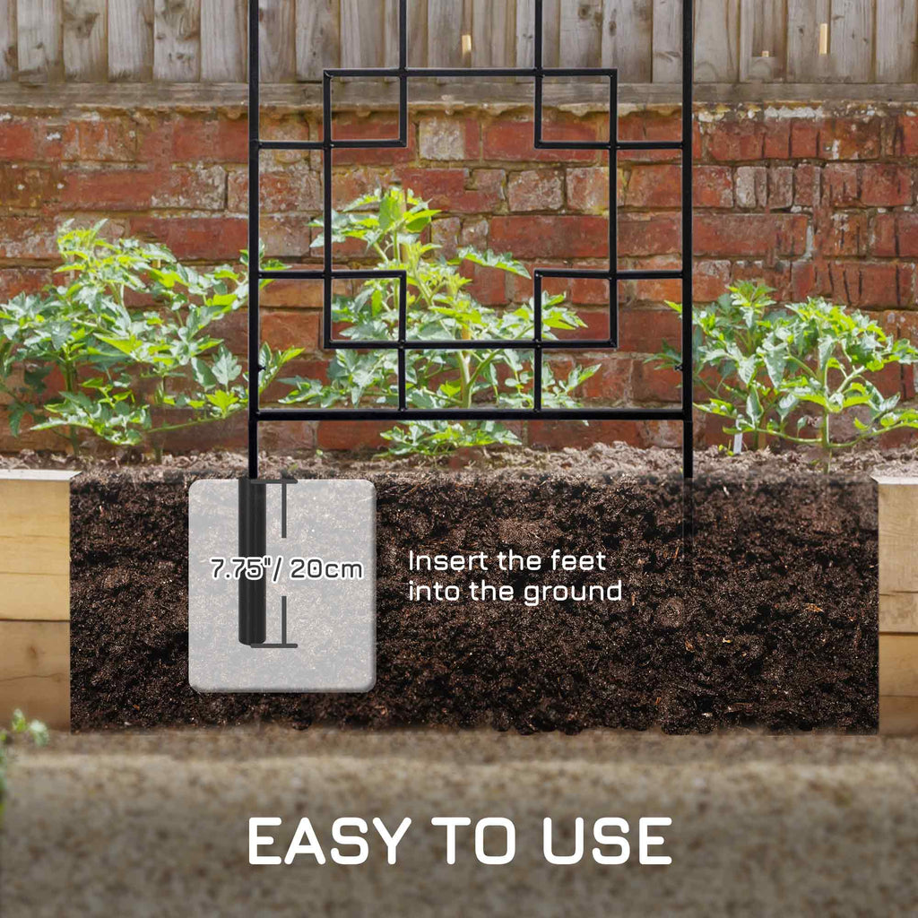 2 Pack Garden Trellis for Climbing Plants, Outdoor Metal Grid Panels for Roses, Vine Flower, Cucumber, Clematis, 72" Tall