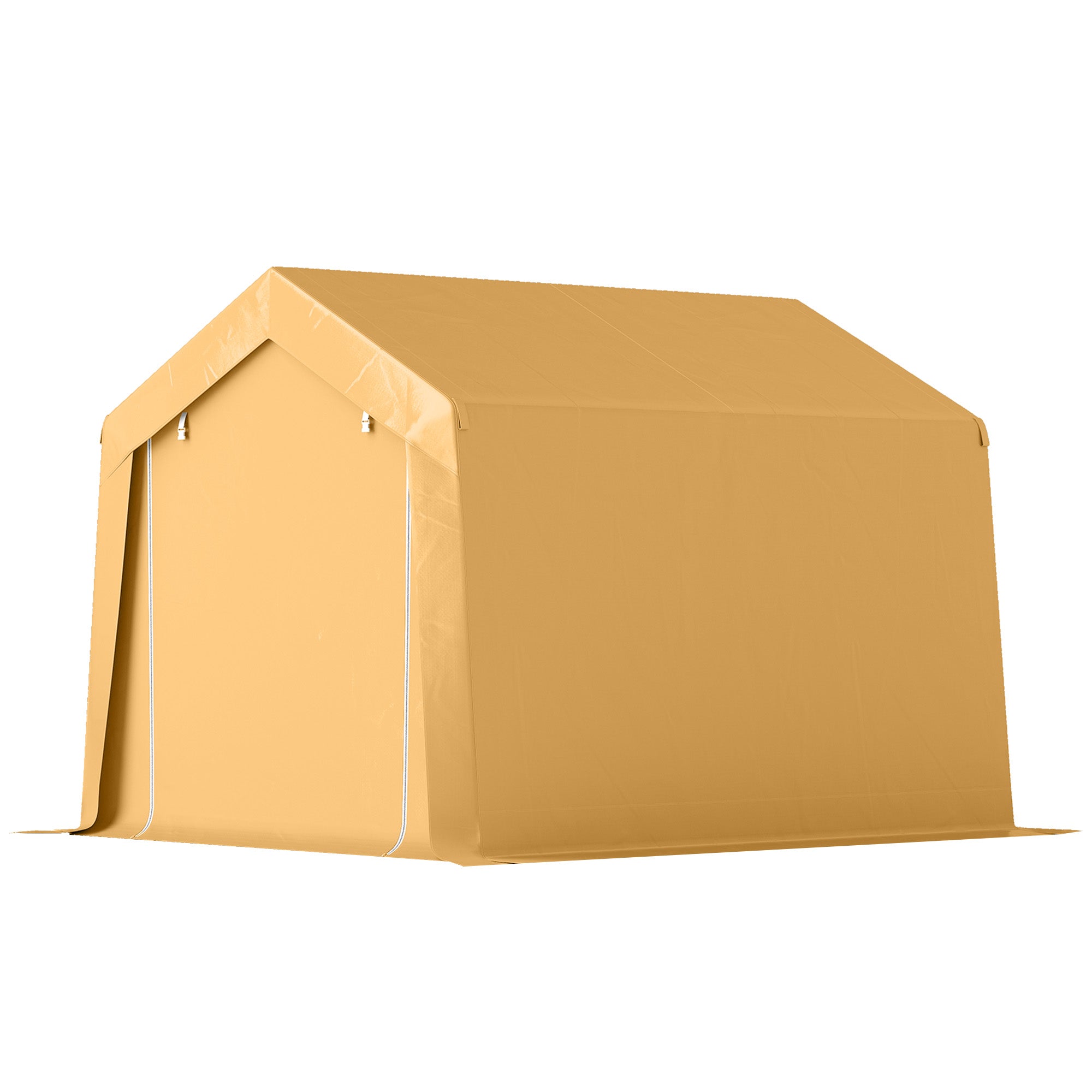 10' x 10' Outdoor Storage Shed Portable Garage with Roll-up Door for Motorcycle, Bike, Garden Tools, Beige