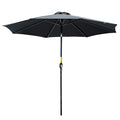 10' x 8' Round Market Umbrella, Patio Umbrella with Crank Handle and Tilt, Outdoor Parasol for Garden, Black