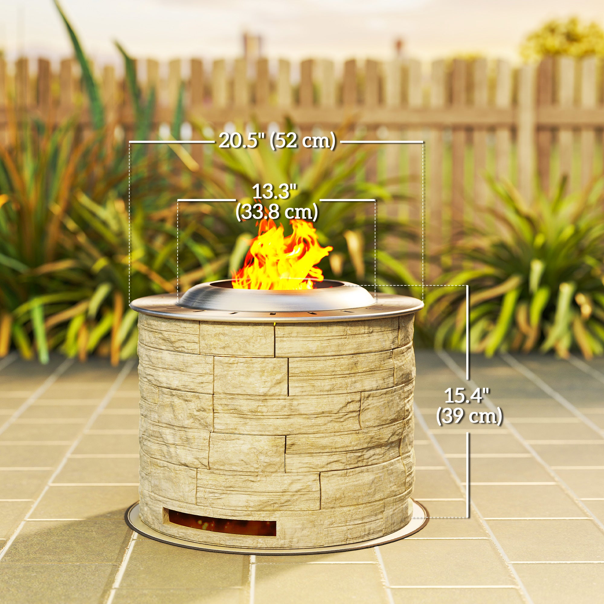 Smokeless Fire Pit, Portable Camping Bonfire Stove with Mat for Backyard Patio Picnic, Magnesium Oxide, Yellow